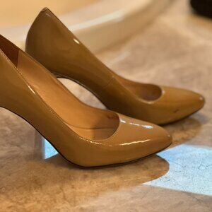 Nude Patent Leather Pumps